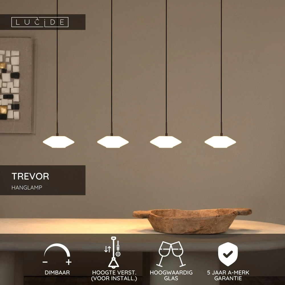 Lampe suspendue Trevor Opal Lucide 5411212251145