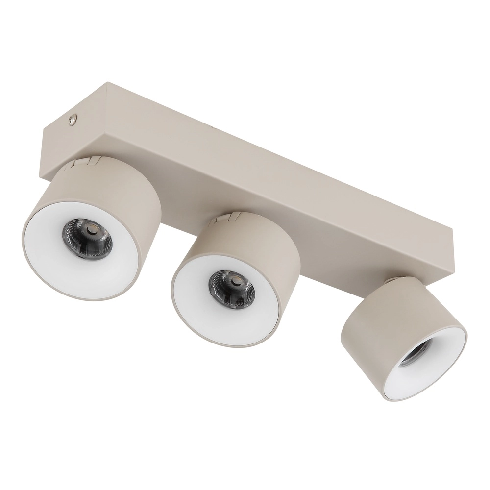 Spot de plafond 3 lumières Rae brun sable Globo 9007371566877