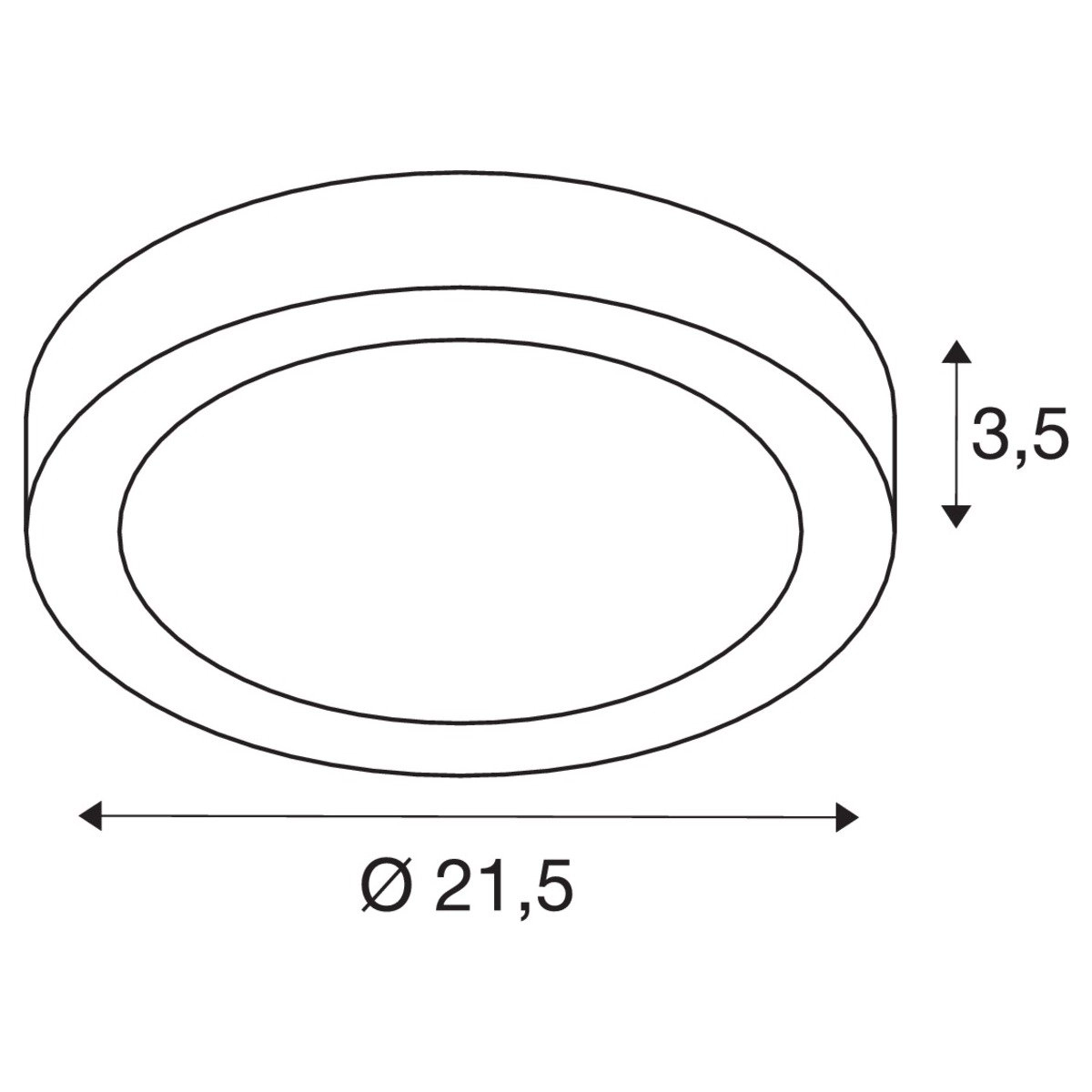 Plafonnier Ø 21,5 cm Senser 4000 Kelvin SLV 4024163248525