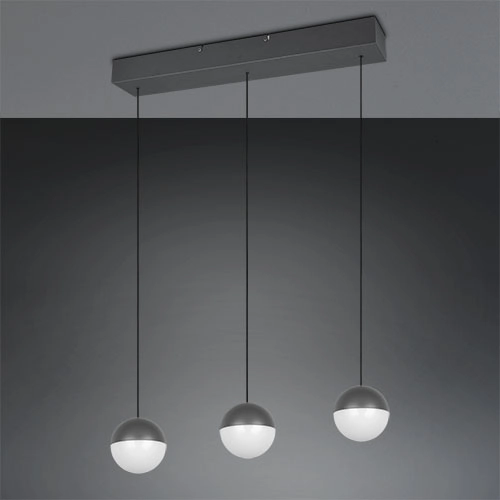 Lampe pendante à 3 lampes Senta anthracite Trio 4017807697858