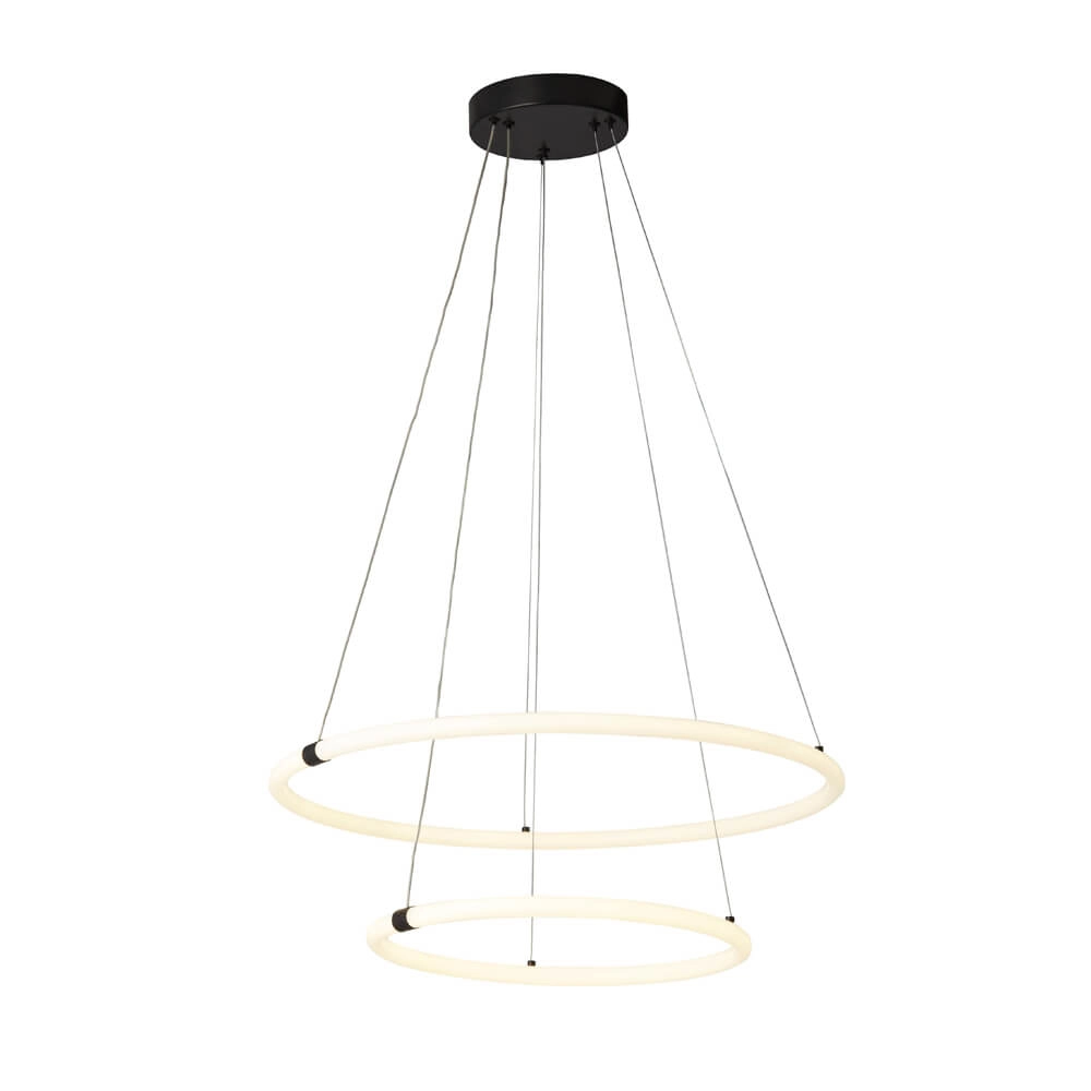 Lampe suspendue Revolve void 2 anneaux noir Lampe suspendue Revolve void 2 anneaux noir