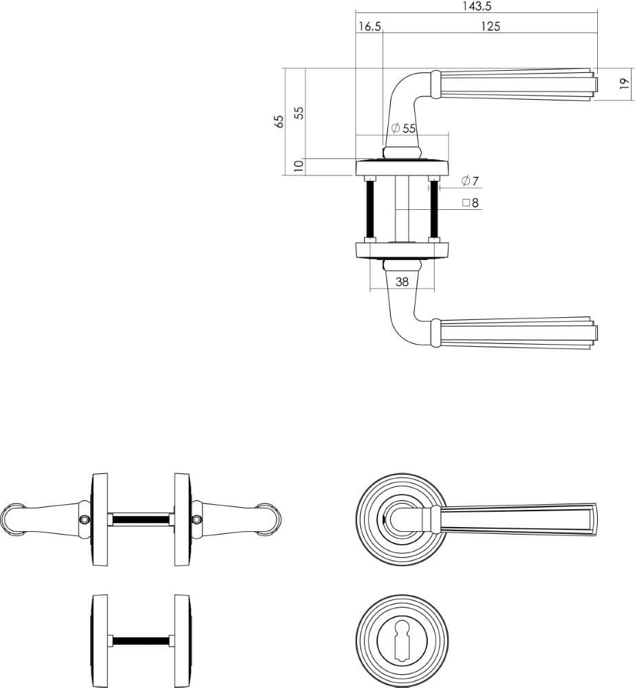 Poignée de porte rurale Bellevue vieux gris Intersteel 8714186392751