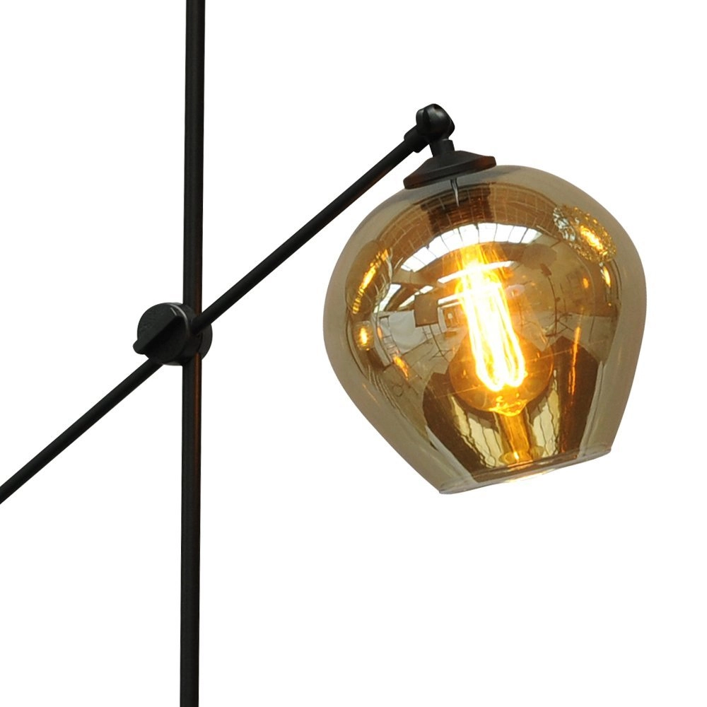 Lampadaire orientable Quinto Smoke avec verre fumé Masterlight 8718121220055