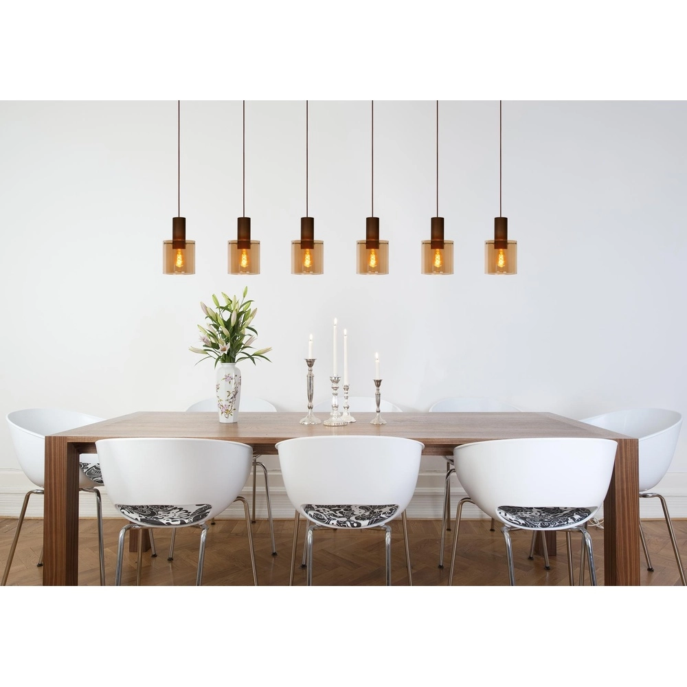Lampe suspendue Toledo Verre ambré à 3 lumières Lucide 5411212740854