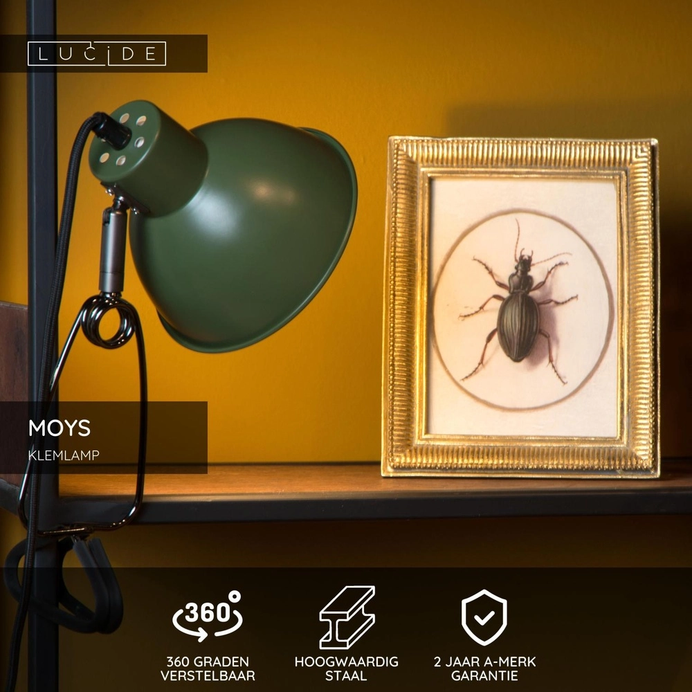 Lampe de pince Moys Vert Lucide 5411212451316