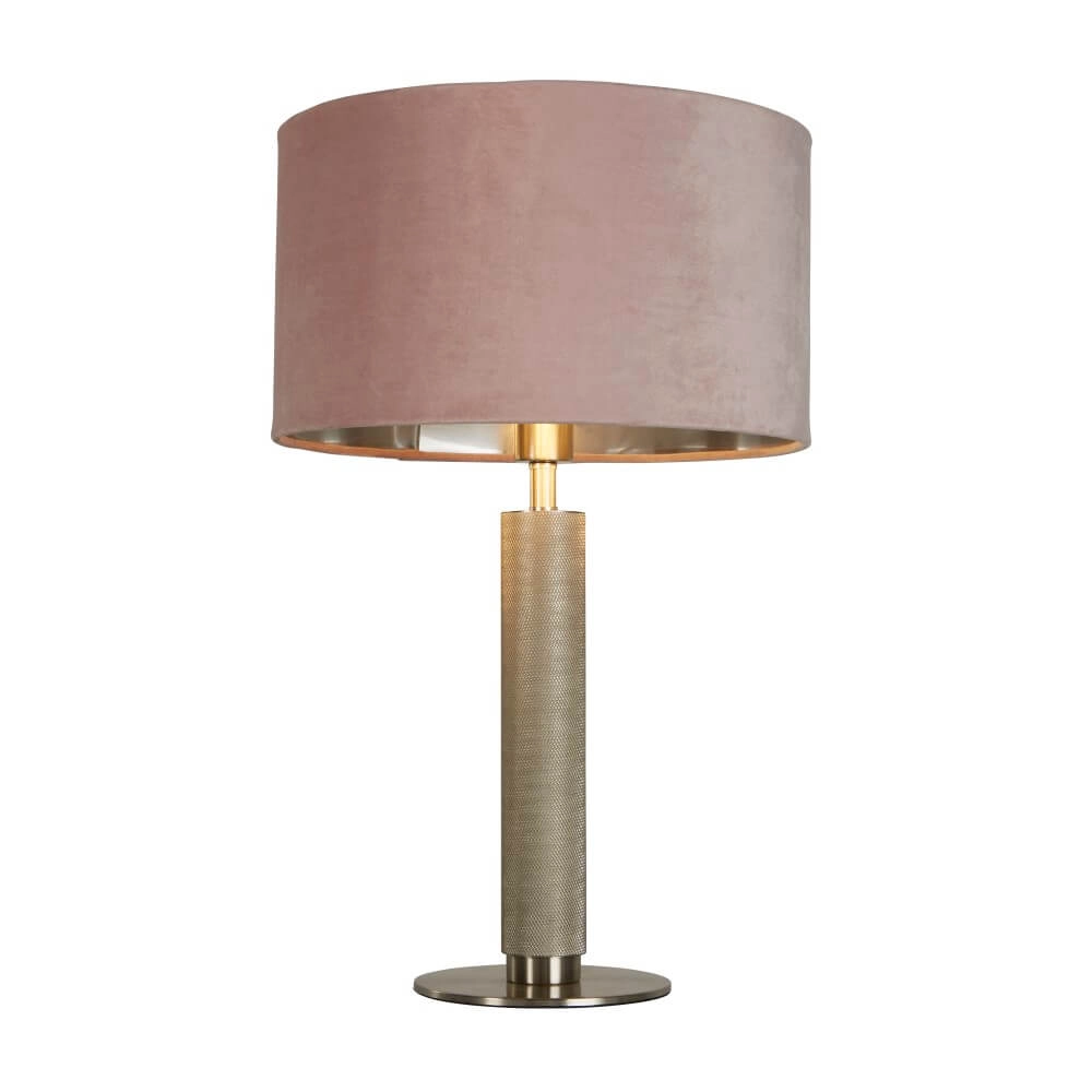 Lampe de table dorée London avec capuche rose Searchlight 5053423248431