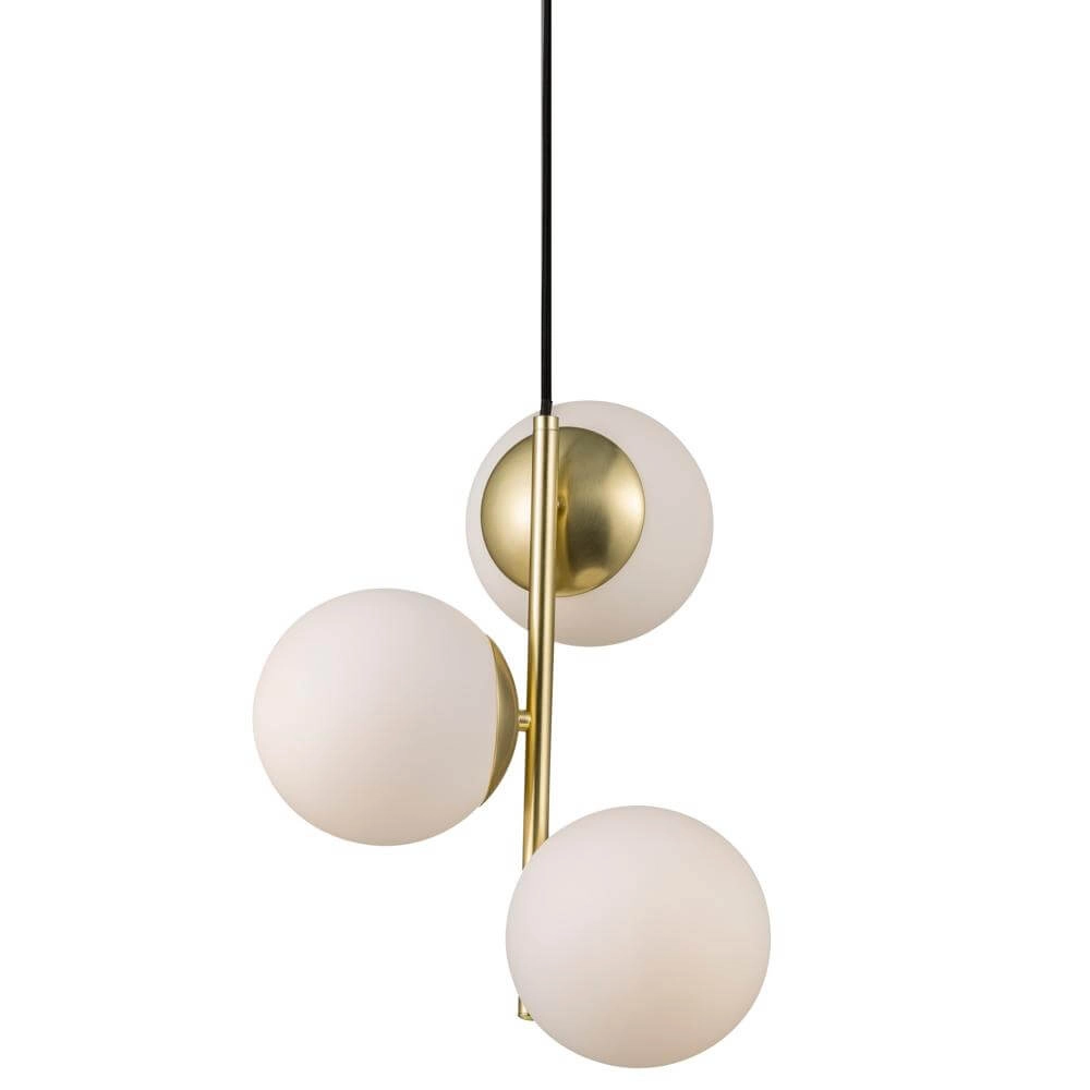 Suspension Lilly Or 3 lumières avec sphère blanche Nordlux 5701581459083