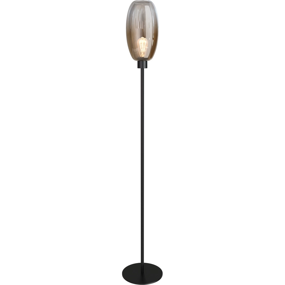 Lampe de pied en verre Olive 1x E27 - noir