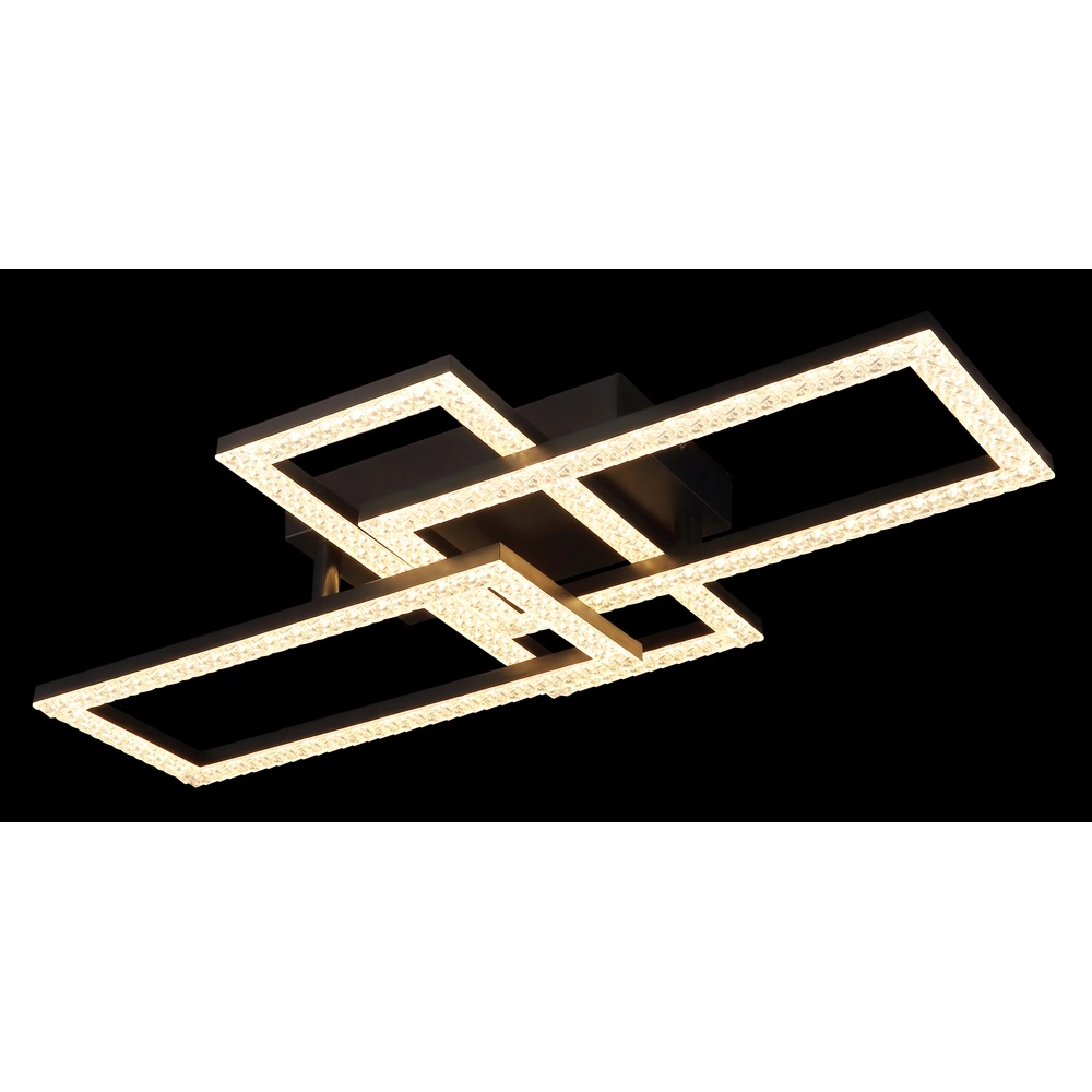 Lampe de plafond à design noir Sapena avec du cristal Globo 9007371453559