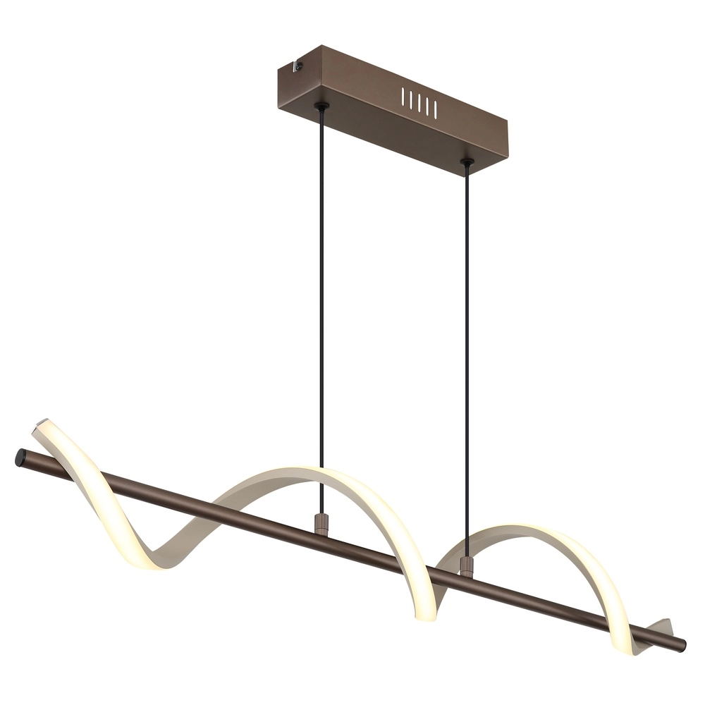 Lampe suspendue Spiro bronze avec brun sable
