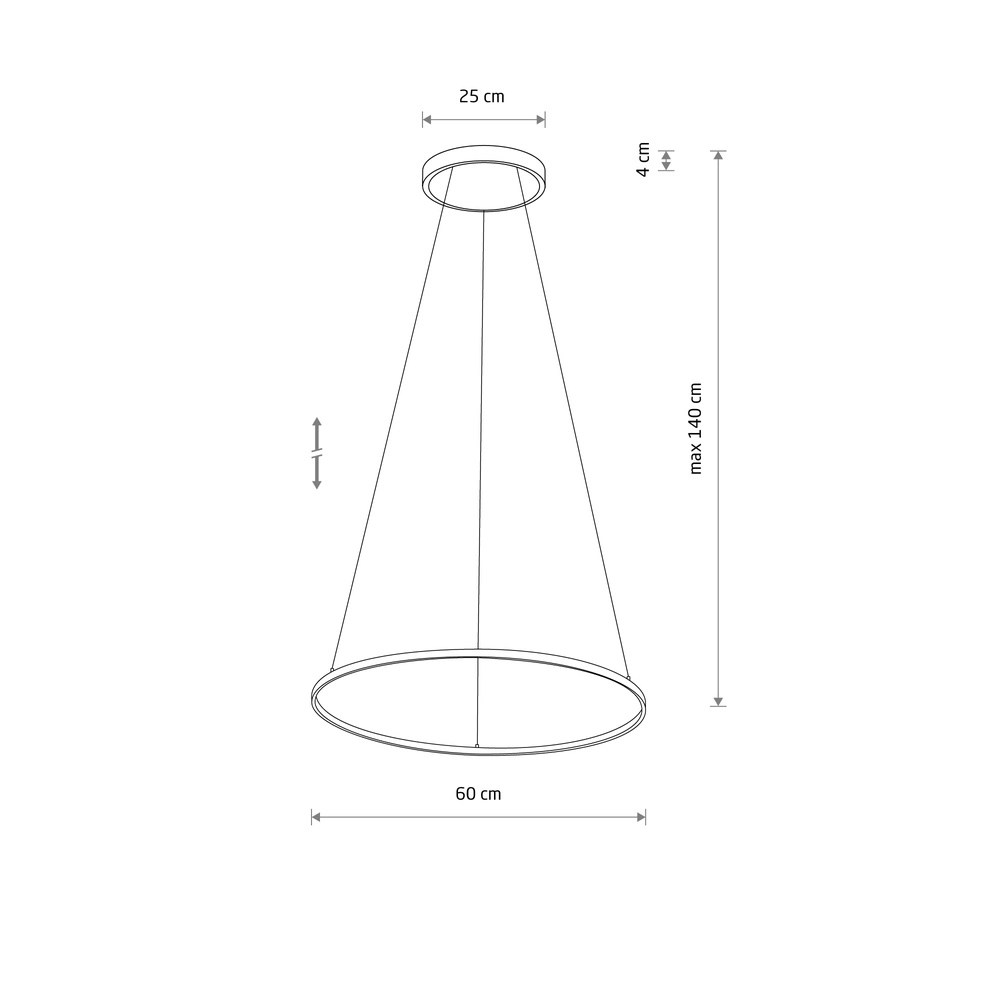 Lampe pendante de conception Circolo Led blanc Ø 60 cm horizontal Lyora 5903139116046