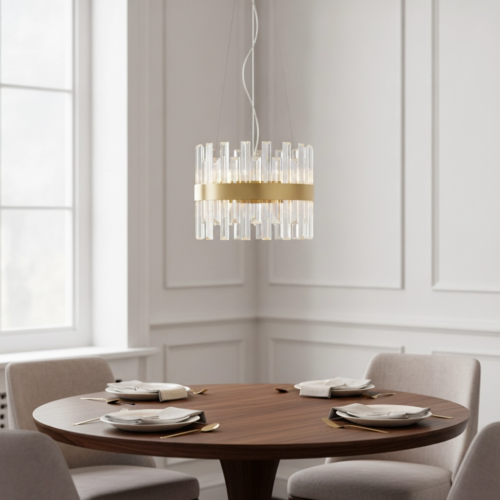 Lampe pendante dorée Crown Ø 35 cm
