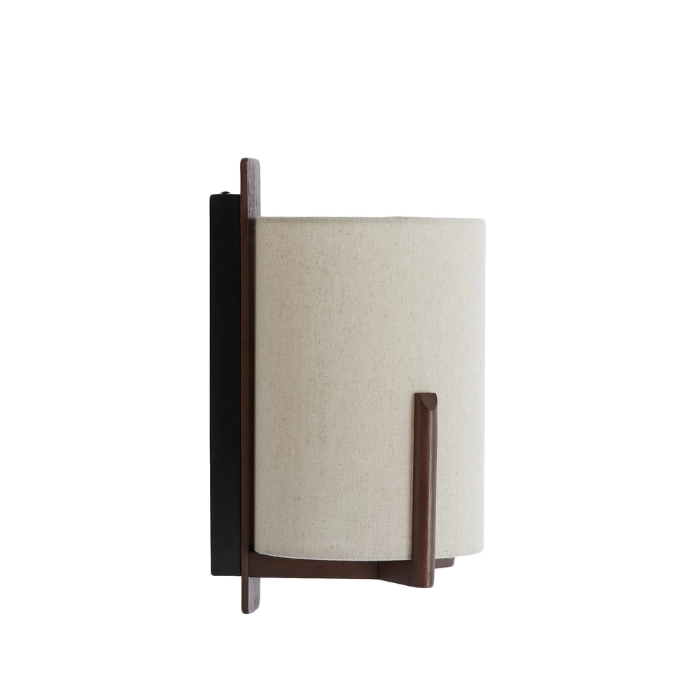 Lampe murale à design danois Litto brun noix avec lin Light & Living 8717807792732