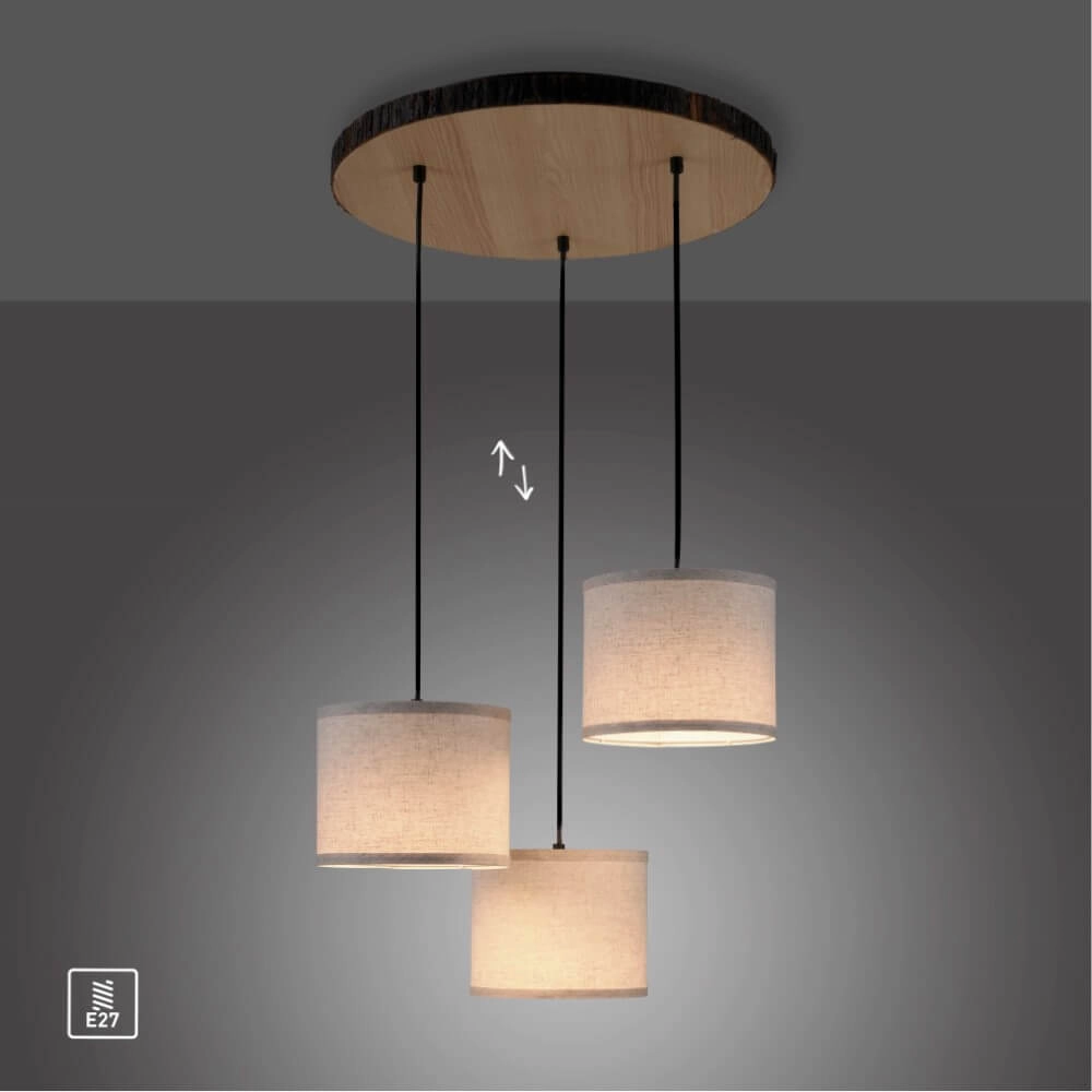 Plafonnier rural Bark bois Just Light 4043689975937