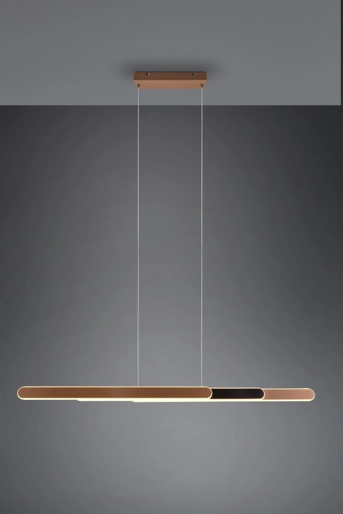 Lampe suspendue Helios 130cm marron Trio 4017807577815