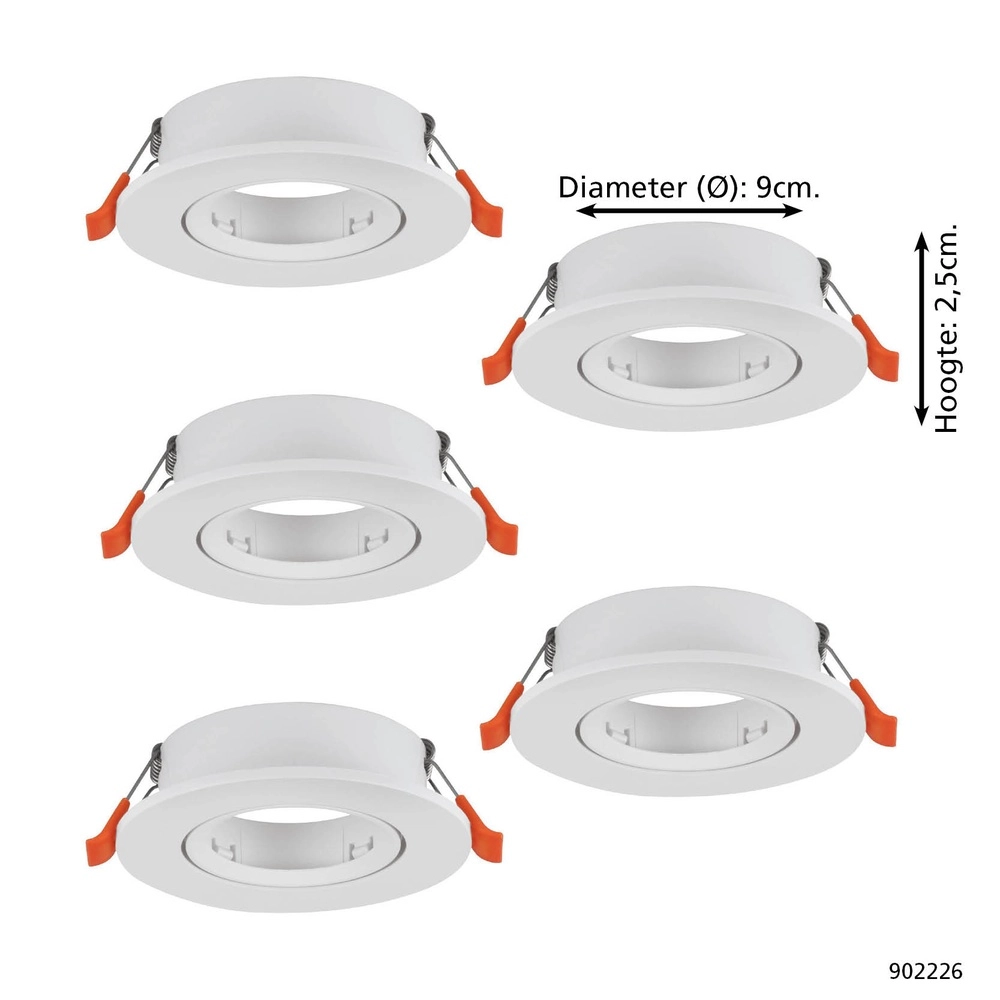 Lot de 5 spots encastrés Barranco blanc Ø 9cm Eglo 9008606359127