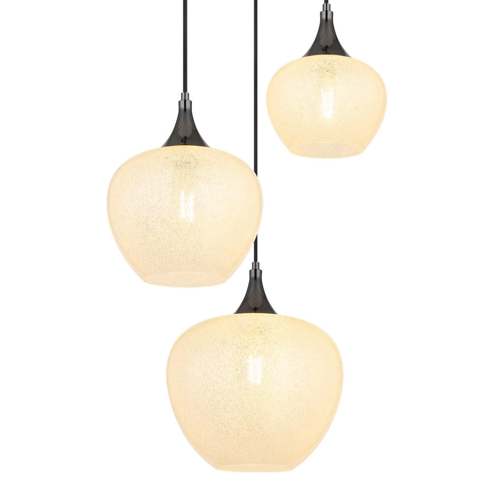 Suspension anthracite Maxy avec verre blanc 3 lumières Ø 49cm Globo 9007371453177