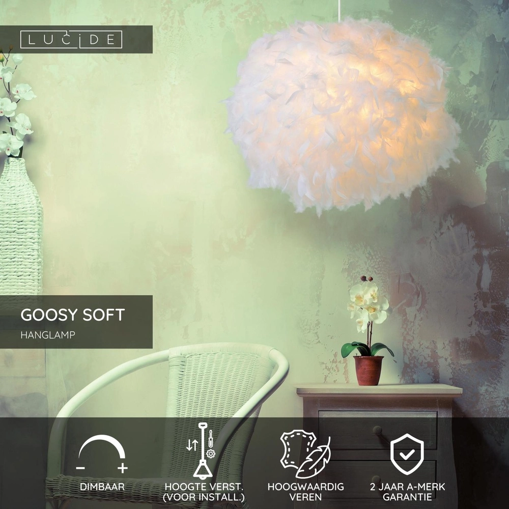 Lampe suspendue Goosy Soft Ø 50 cm de blanc Lucide 5411212712707
