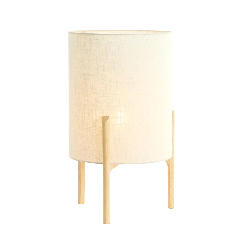 Lampe de table Litto Ø 35cm - aspect bois avec lin naturel Light & Living 8717807792725