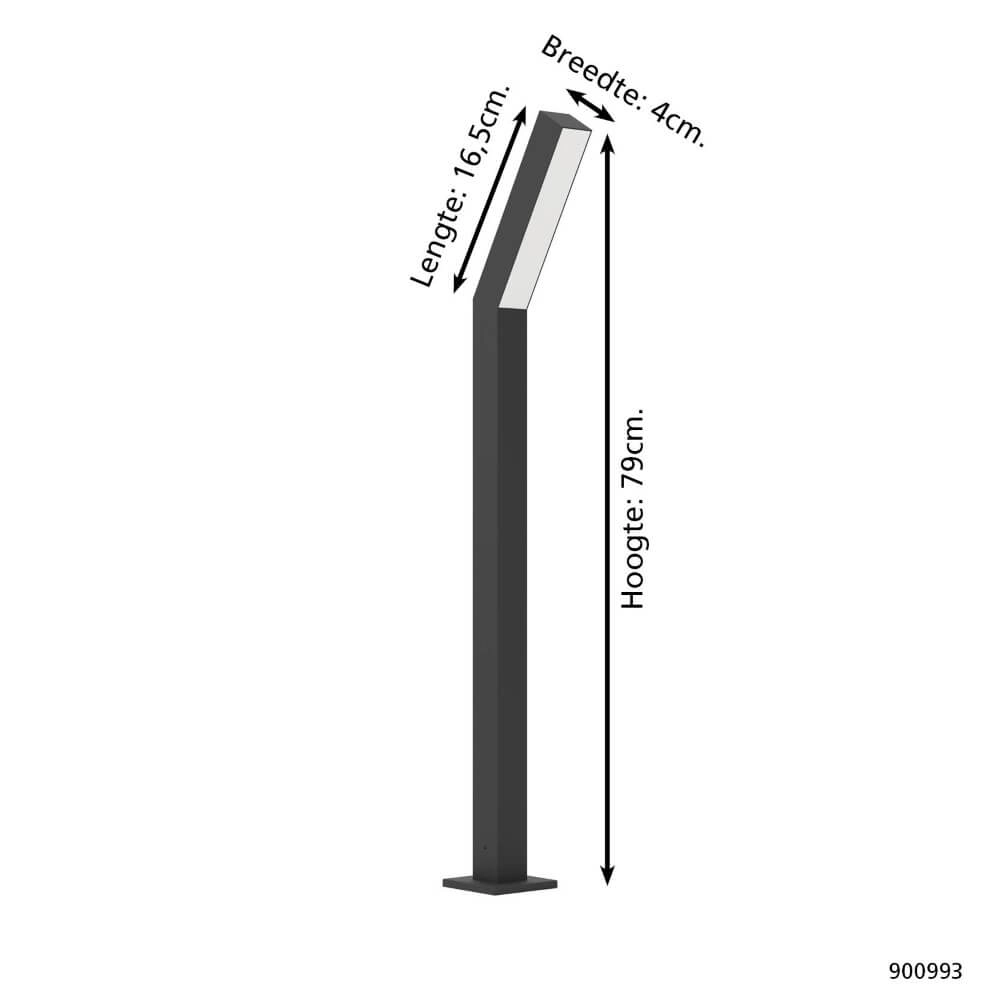 Lampe sur pied design Ugento noir 79cm Eglo 9008606298198