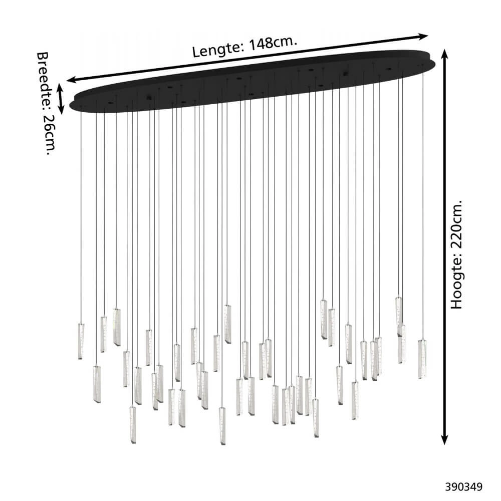 Grande lampe suspendue Sardenara noir 148cm Stars of Light 9008606270620