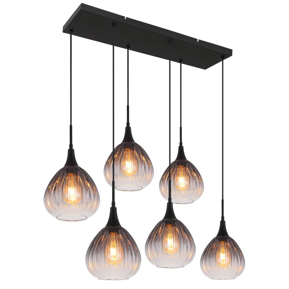 Suspension noire Olsen 6 lumières Suspension noire Olsen 6 lumières