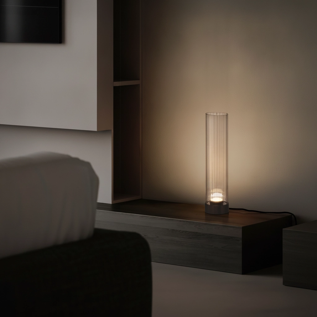 Lampe de table de conception Brielle anthracite avec verre moka