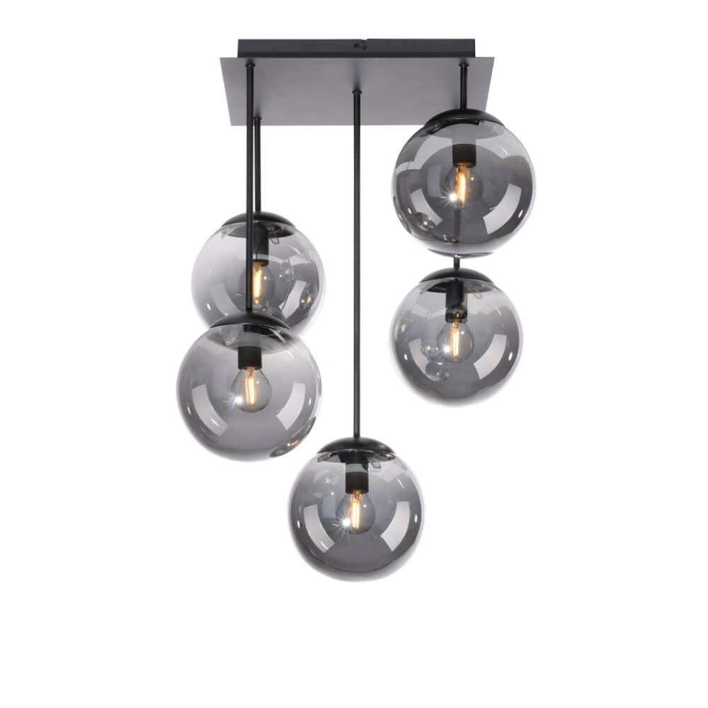 Plafonnier 5 lumières Big Widow noir Just Light 4043689988371