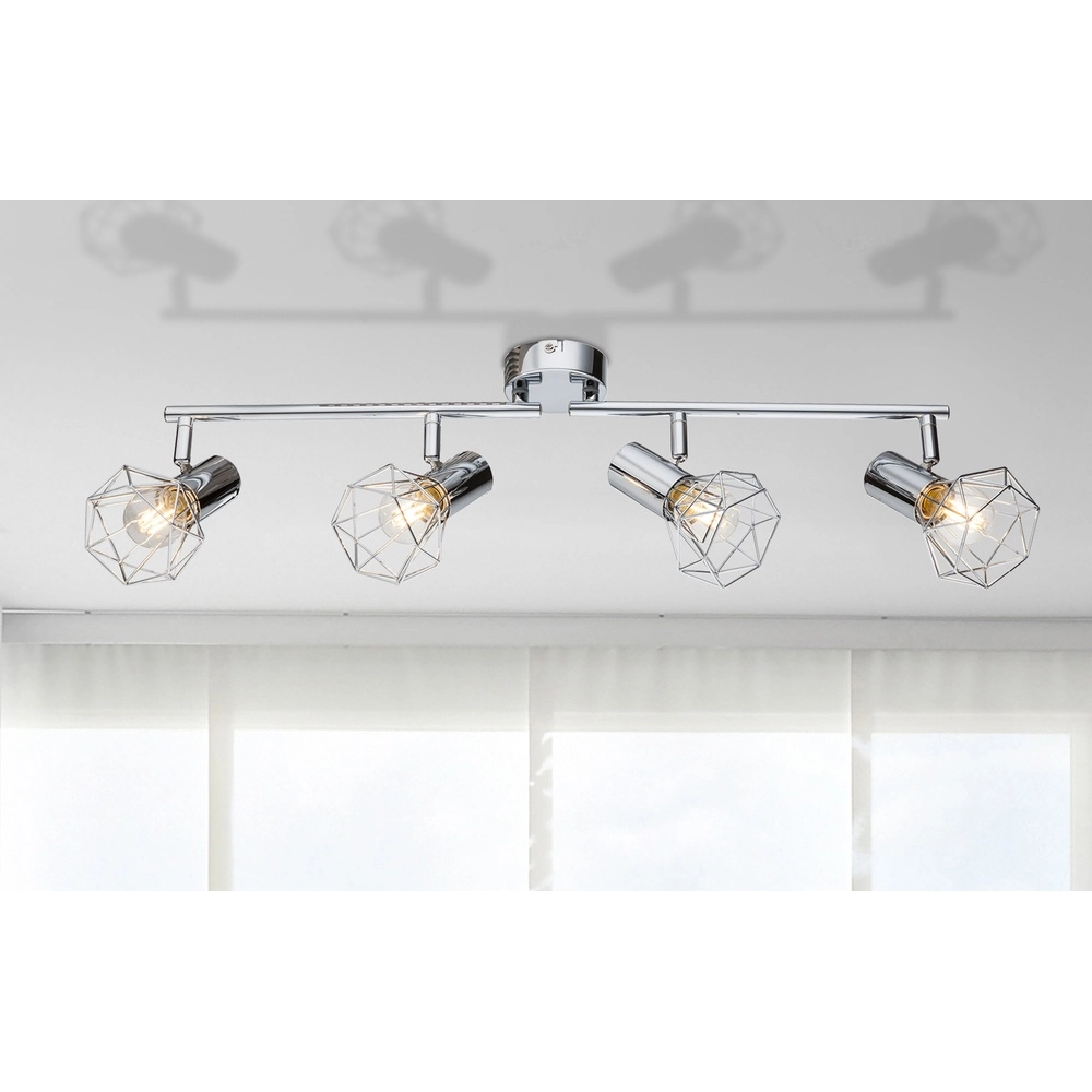 Lampe de plafond à 4 lumières Xara I Chrome Globo 9007371334292