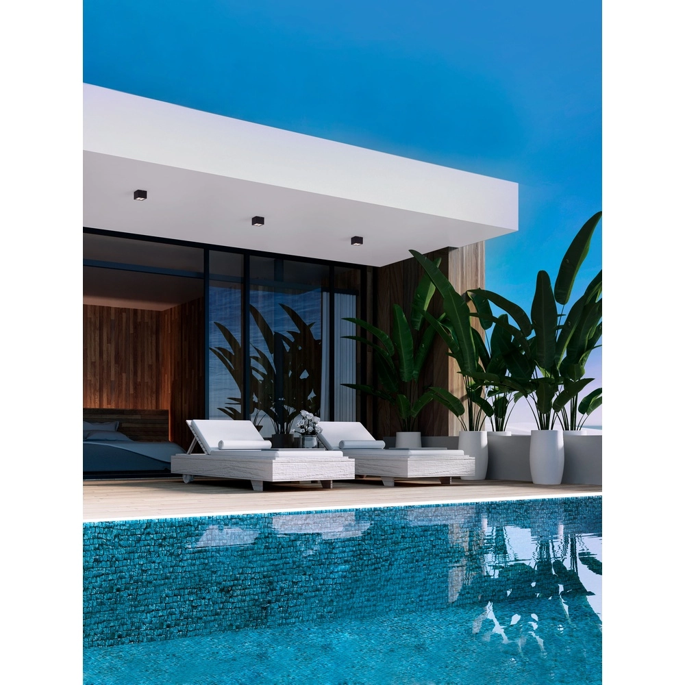 Plafonnier Jax carré 8cm anthracite Lyora 5212017470591