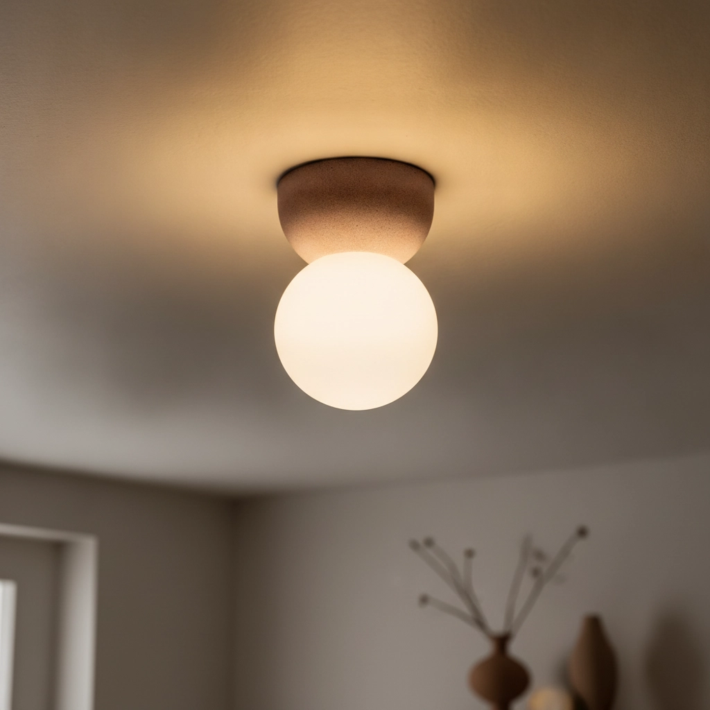 Plafonnier Zero Rouge avec blanc