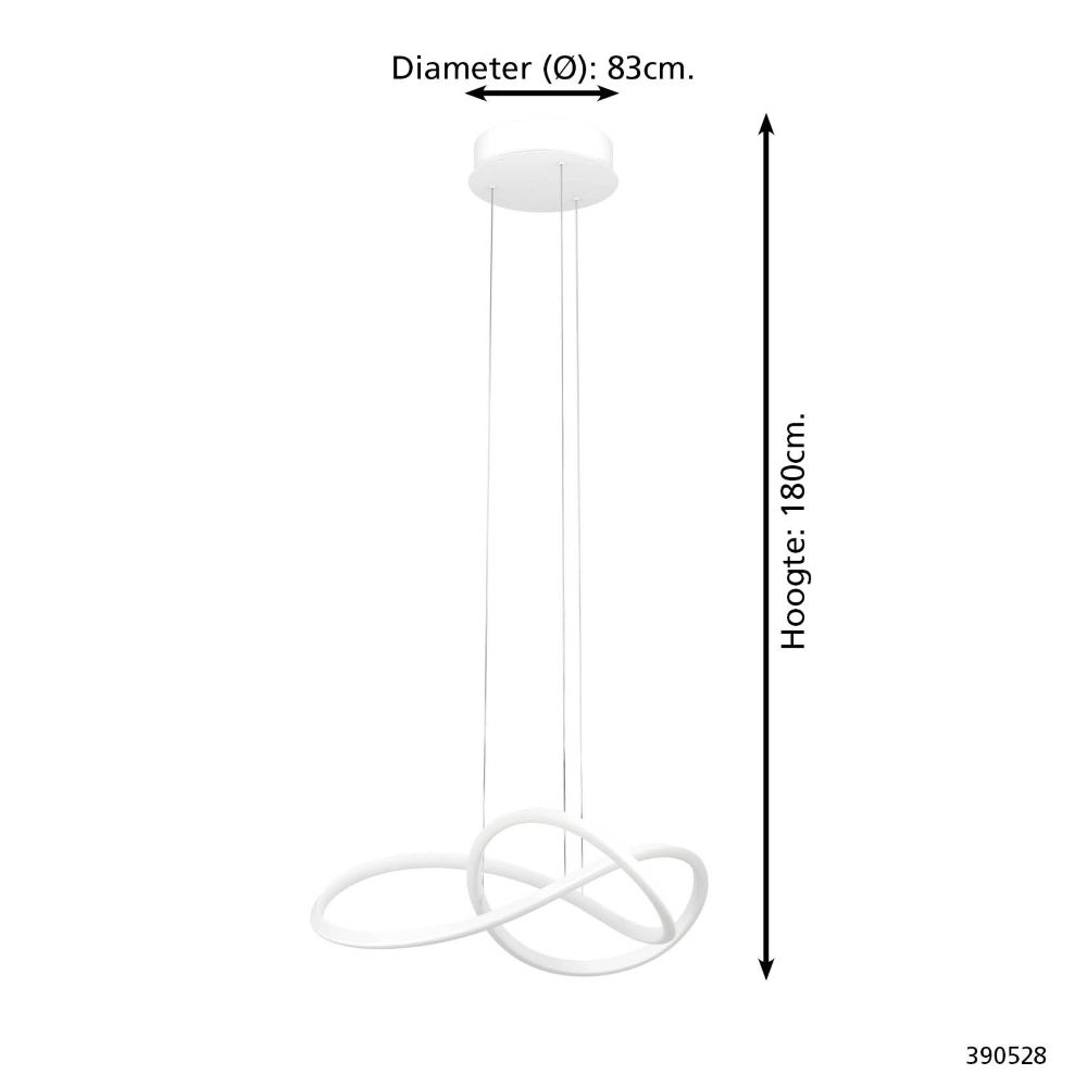 Design pendant lamp Riaza white Ø 83cm height adjustable Stars of Light 9008606357697