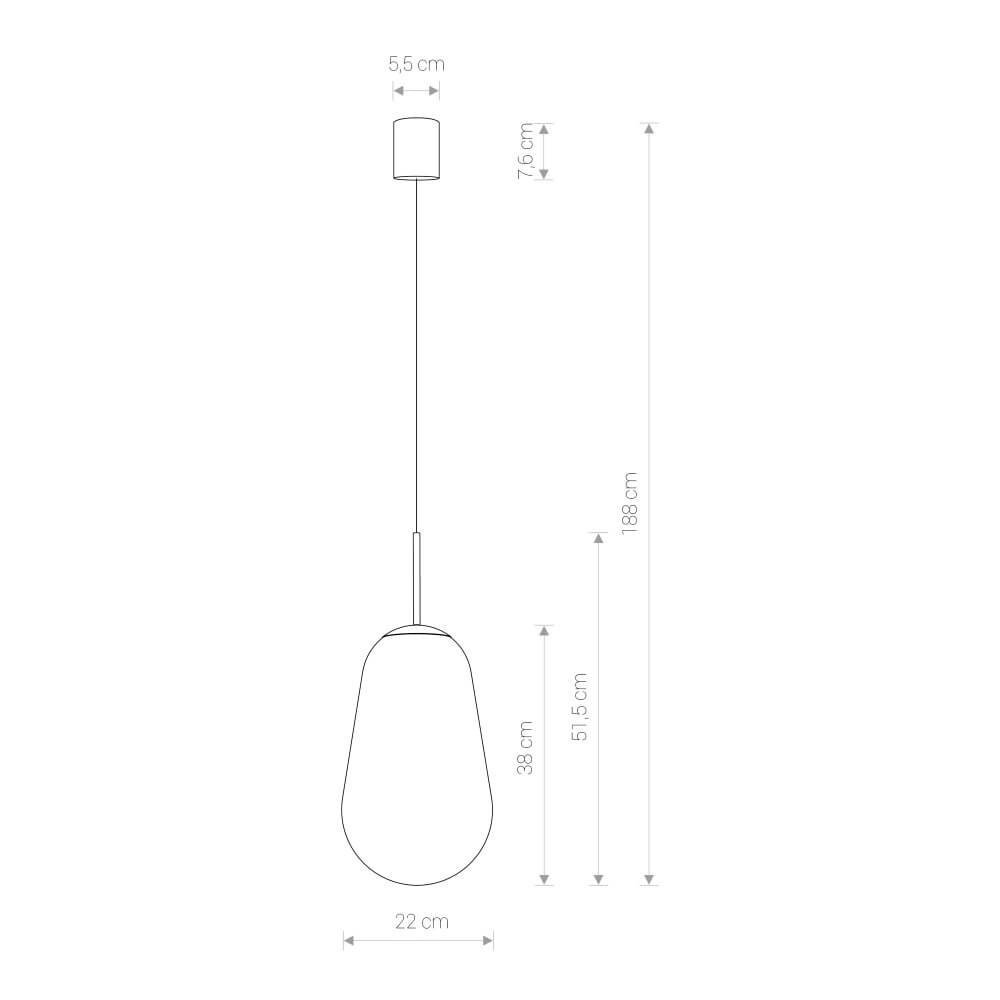 Lampe suspendue Ø 22cm Pear Medium noir avec verre transparent Lyora 5903139779890
