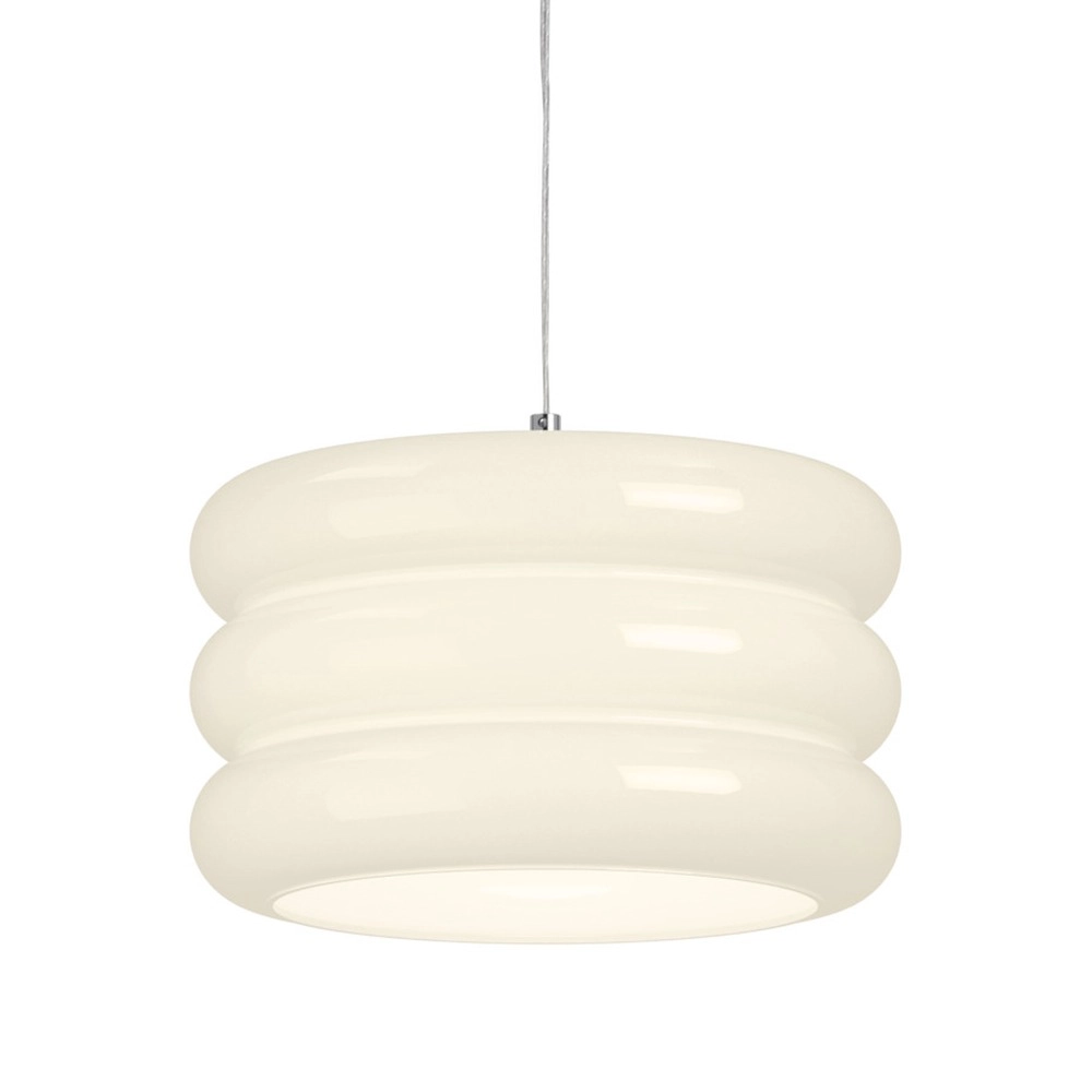 Lampe pendante de conception Tortora chrome avec blanc Ø 30cm