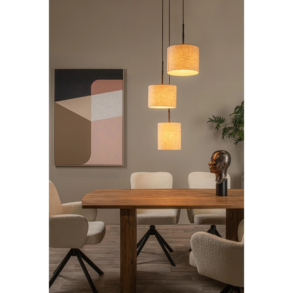 Lampe pendante à 3 lampes Maya Crème Lucide 5411212452597