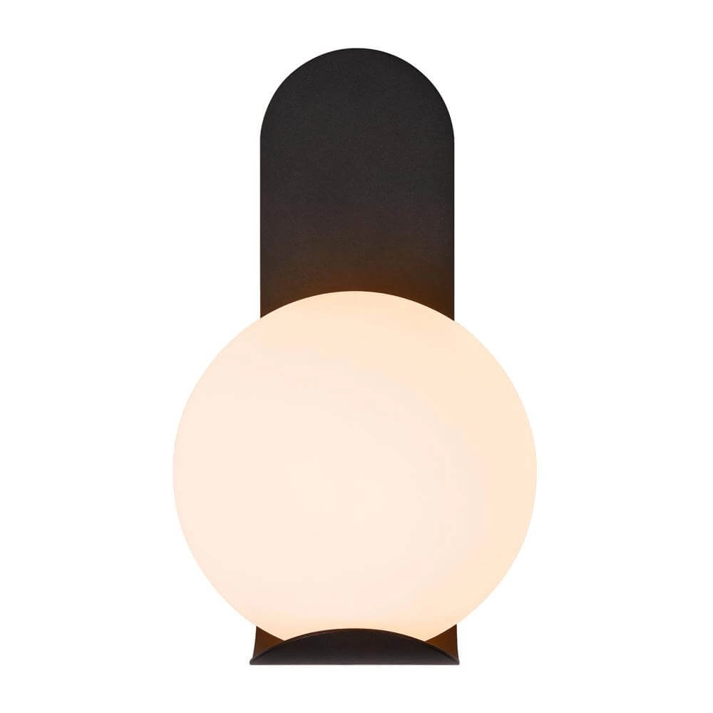Lampe d’extérieur design Dalius Noir avec sphère blanche Nordlux 5704924017667