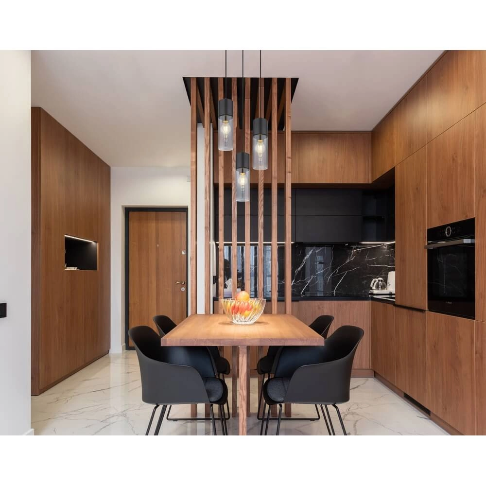 Suspension élégante Annika 3 lumières noir rond Globo 9007371442768