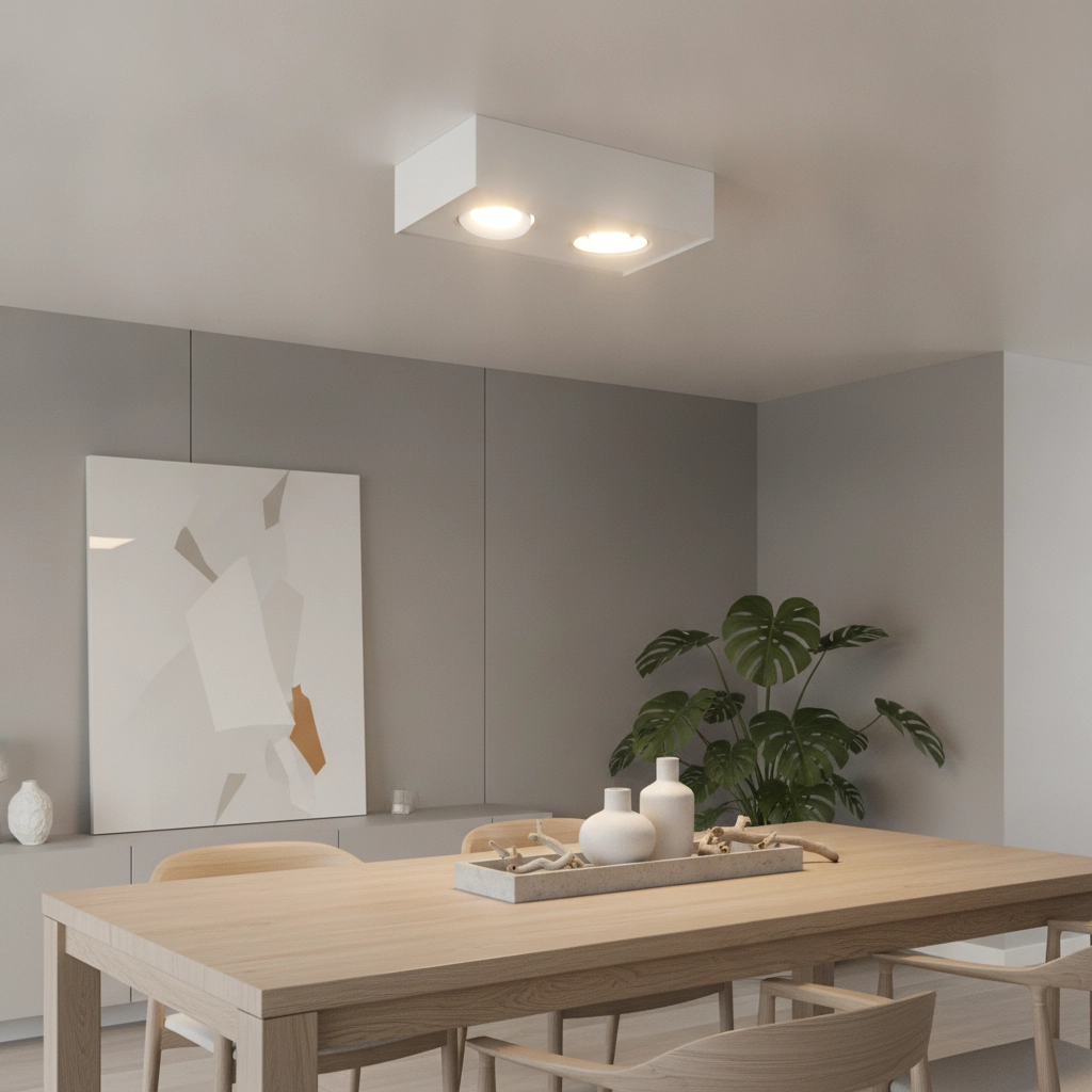 Plafonnier design Brooklyn double blanc