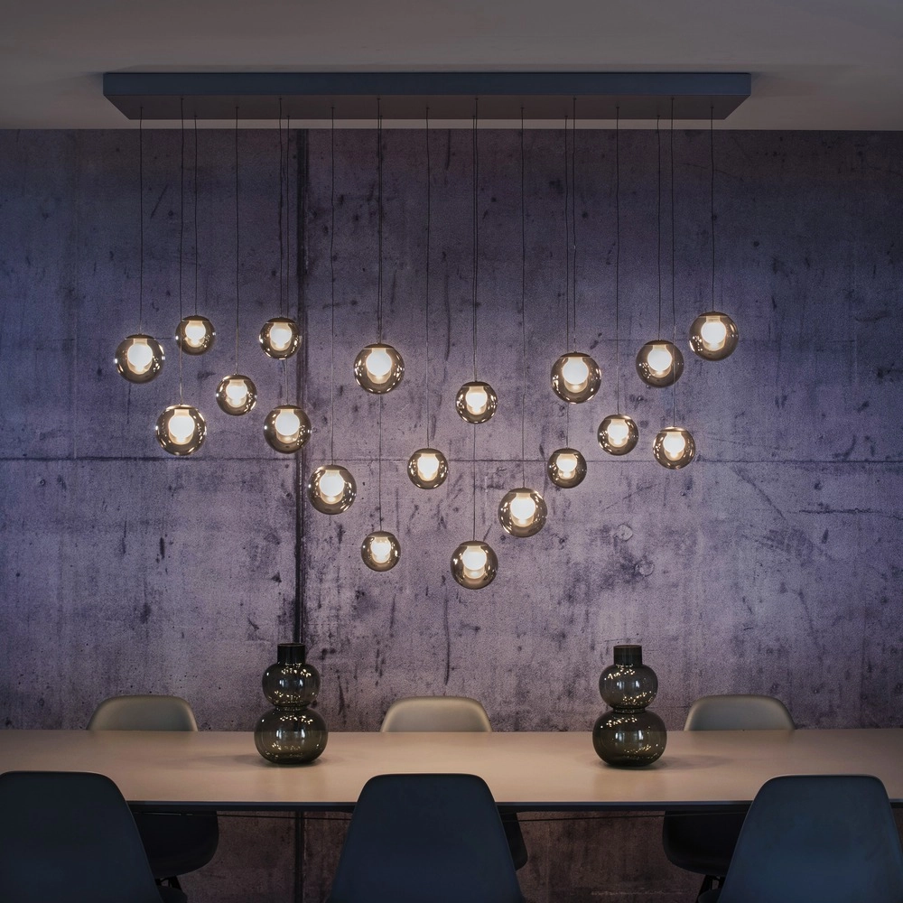 Lampe pendante à 19 lampes Pure Popup Gris mystique Paul Neuhaus 4012248396698