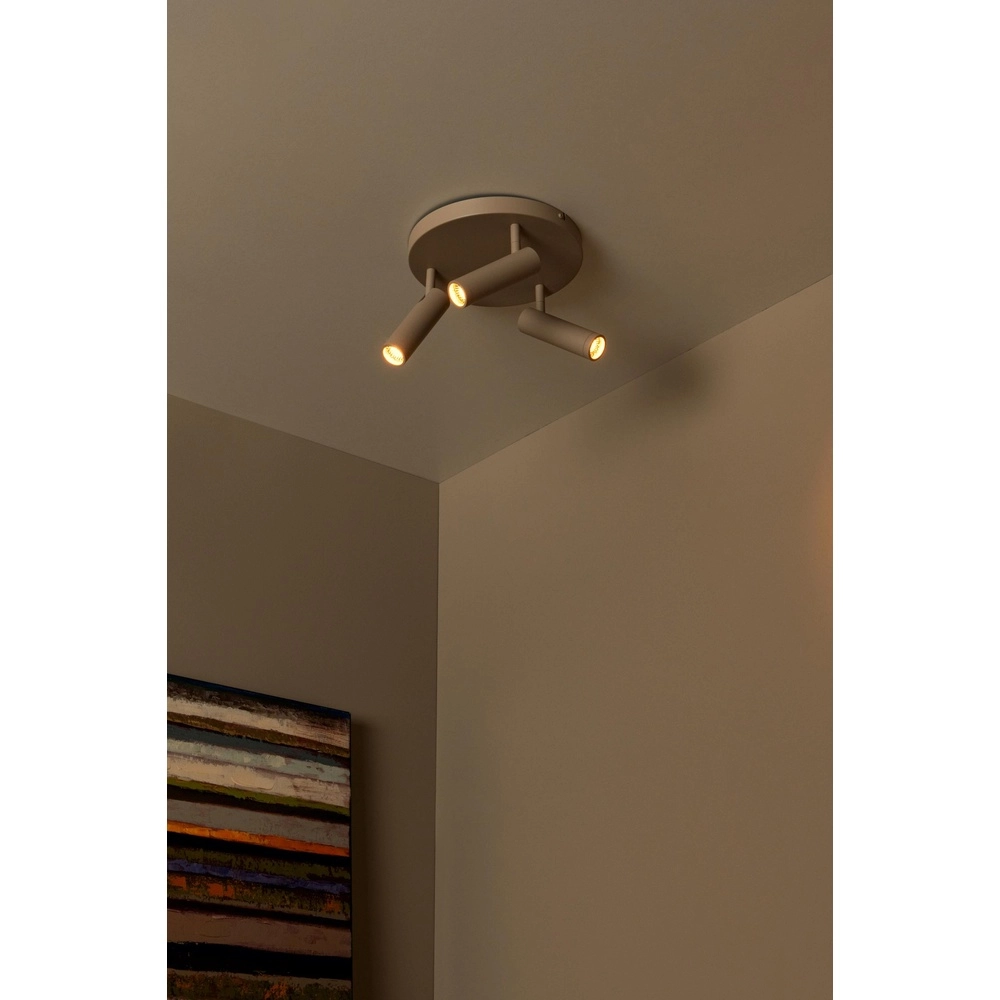 Lampe de plafond élégante Grado Brun sable clair à 3 Lucide 5411212221742
