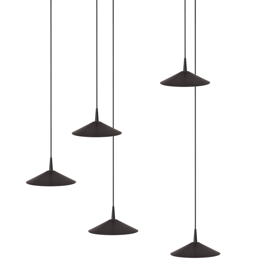 Lampe suspendue à 5 lumières Ceppo Noir Ø rond 18cm Masterlight 8718121358697