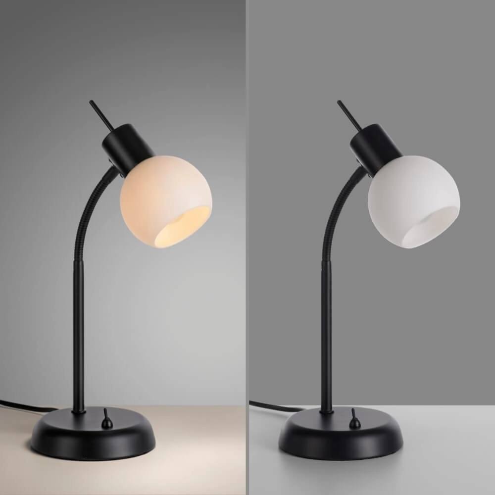 Lampe de table noire Loki 1 lumière Just Light 4043689000813