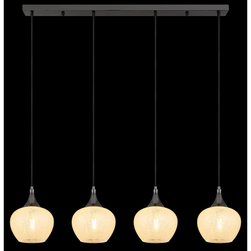 Suspension anthracite Maxy avec verre blanc 4 lumières Globo 9007371456178