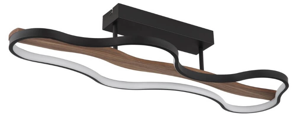 Plafonnier Bezzy design noir avec du bois Globo 9007371457649