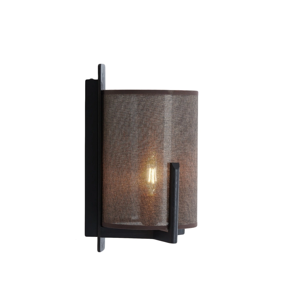 Lampe murale à design danois Litto noir avec du lin Light & Living 8717807792749