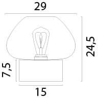 Lampe de table Genua noir avec verre doré Ø 29cm Masterlight 8718121357188