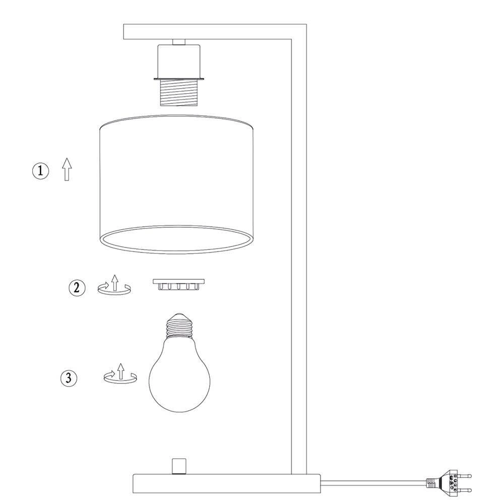 Lampe de table Stang avec variateur et abat-jour en bambou Steinhauer 8712746172140