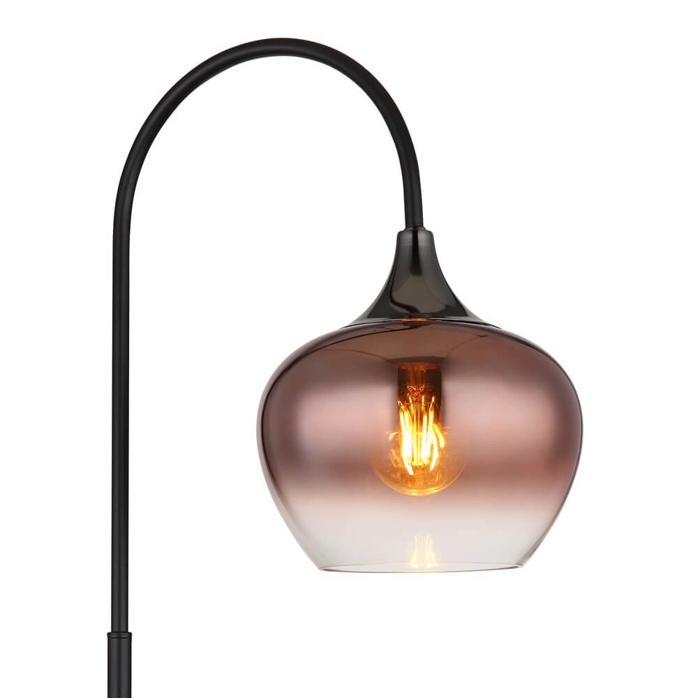 Lampadaire noir Maxy avec verre rouge simple Globo 9007371459988