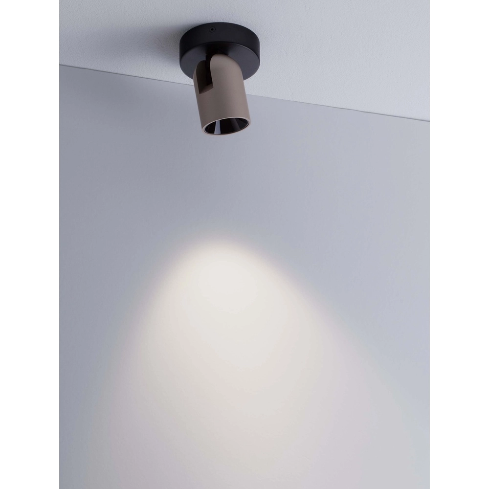 Spot de plafond Sirmos Noir avec brun moka Lyora 5212017461902