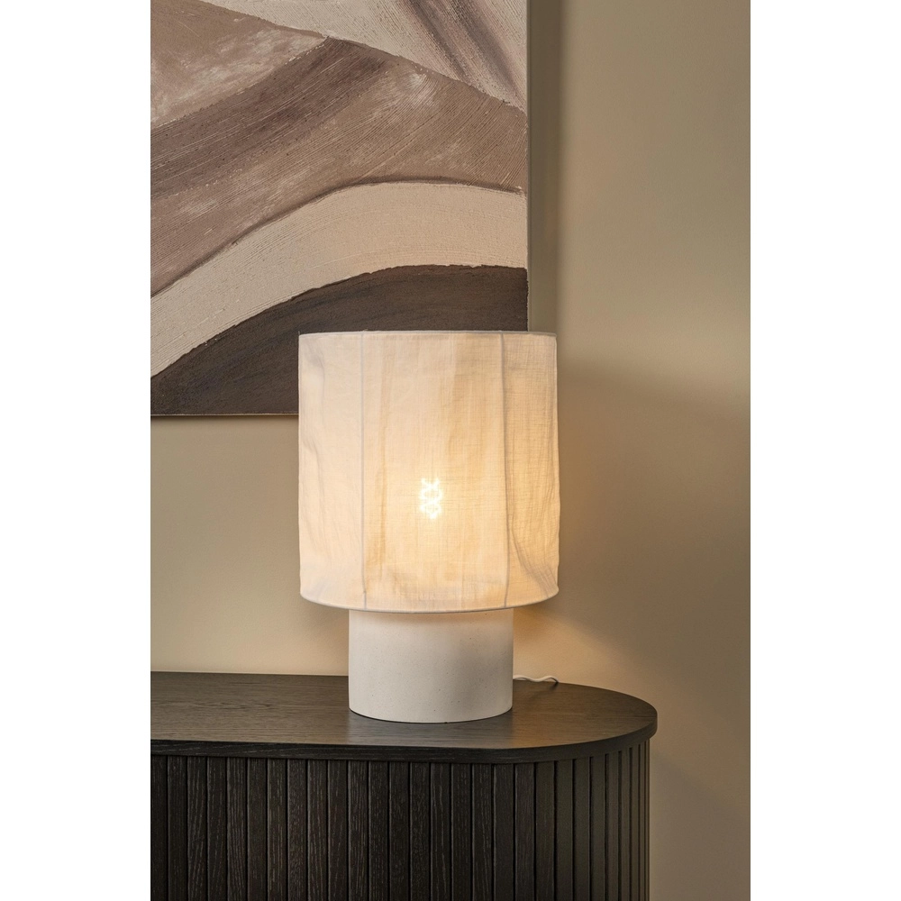 Lampe de table Tissaja Ø 35cm de blanc Lucide 5411212061621